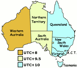 carte heures australie